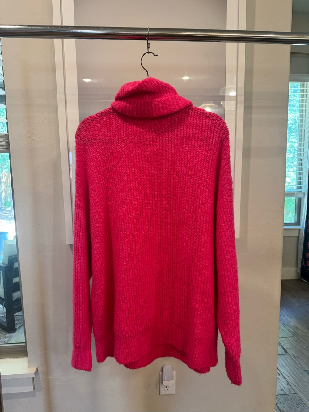 Zara Bright Pink Turtleneck Sweater